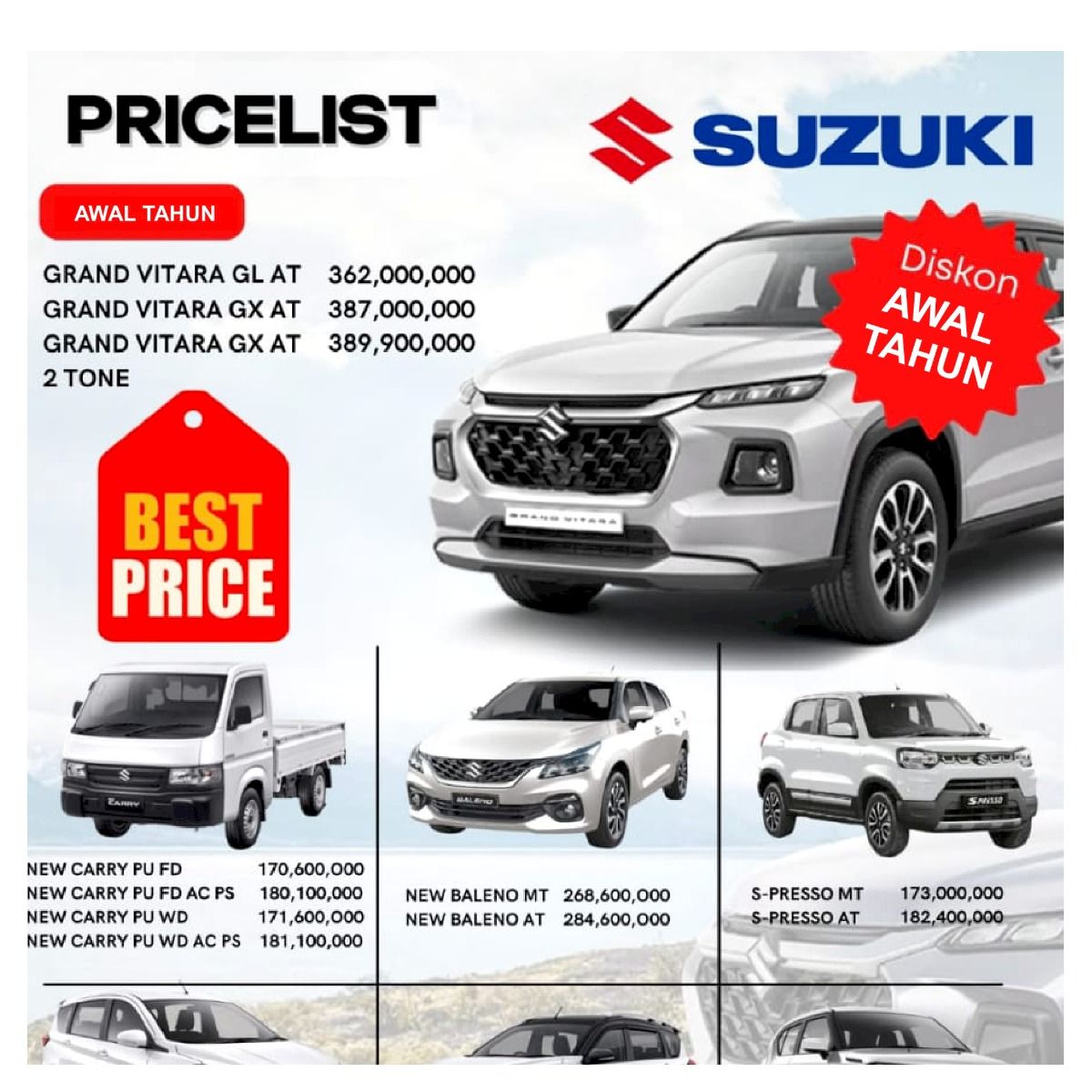 Pricelist Suzuki