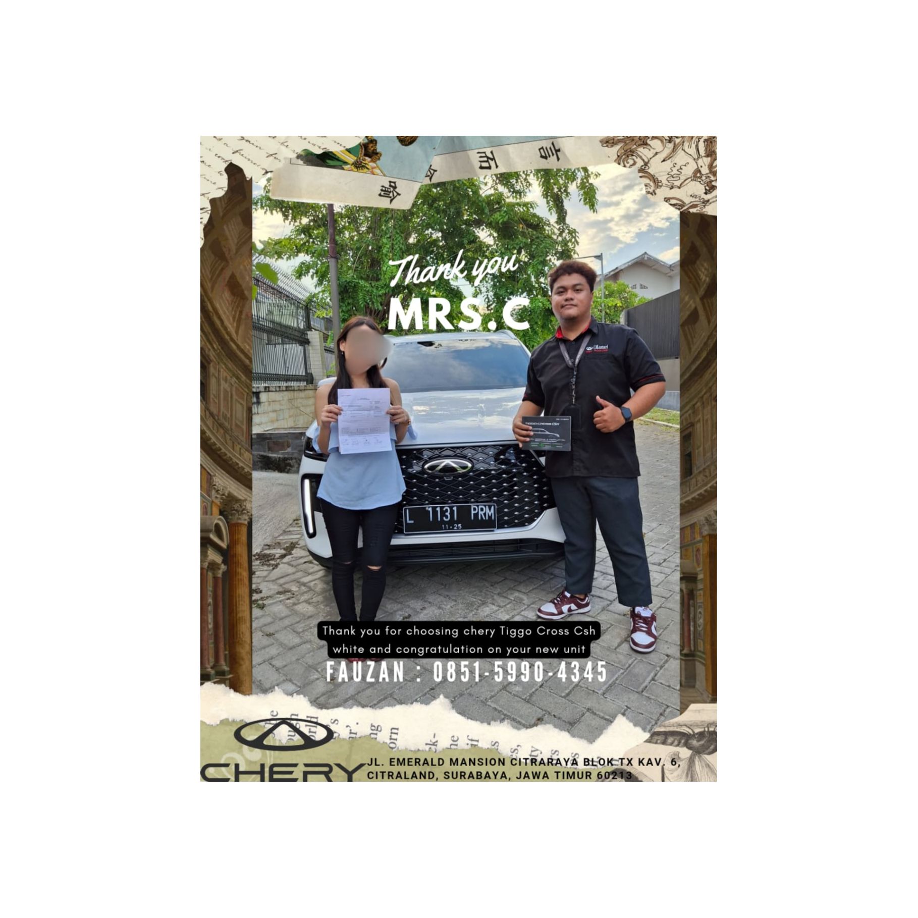Serah terima unit cherry tiggo cros