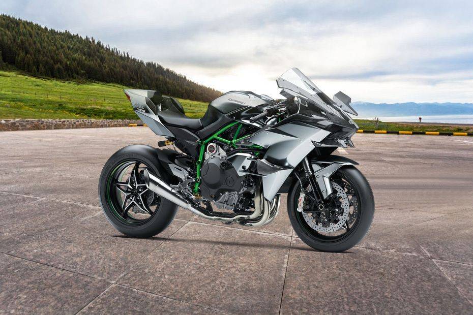 Kawasaki Ninja H2R Slant Rear View Full Image