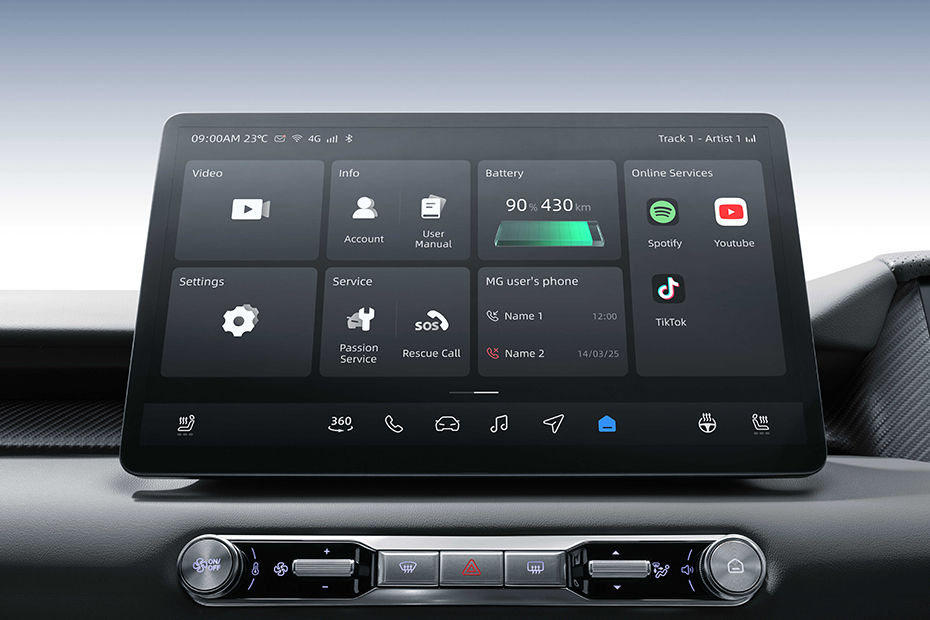 MG S5 EV Front Ac Controls