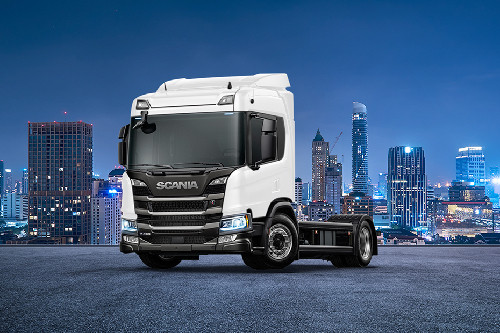 Tampak Depan Bawah Scania G450-A6X4 Low Bed