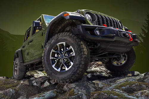 Tampak depan Wrangler, sudut rendah