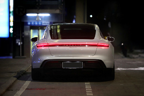 Full Rear View Full Rear View of Porsche Taycan